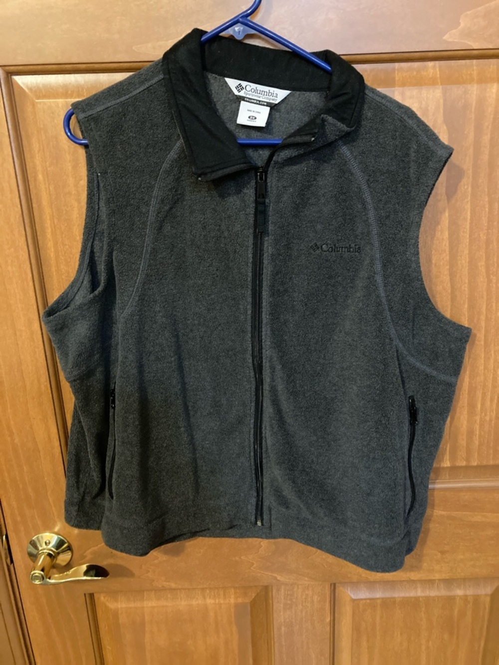 Columbia Men's Charcoal Gray Full-Zip Fleece Vest